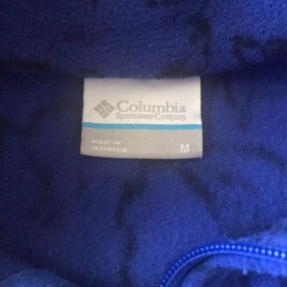 Womens COLUMBIA Fast Trek Blue & Black Floral Print Fleece Zip Up Jacket Sz M - Picture 13 of 16